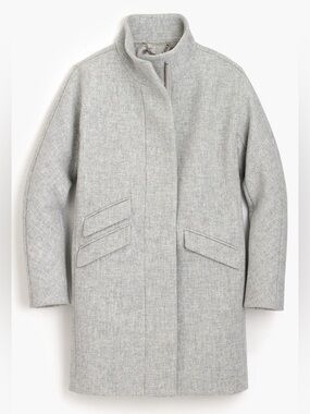 J.Crew Women’s Italian Stadium Cloth by Nello Gori Gray Cocoon Long Over Coat